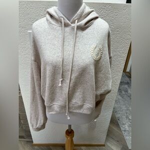 Victoria secret PINK EVERYDAY FLEECE CROPPED HOODIE Heather oatmeal
